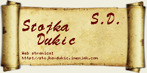 Stojka Dukić vizit kartica